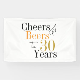 30e verjaardag bieren en proost minimaal feest spandoek