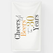 30e verjaardag bieren en proost minimaal feest spandoek (Verticaal)