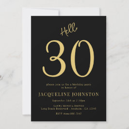 30e verjaardag Black and Gold Kaart