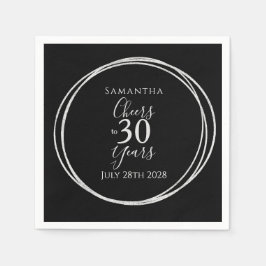 30e verjaardag Black Silver Cheers 30 jaar feest Servet
