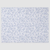 30e verjaardag Blauw Collage Number Patroon Tissuepapier (Voorkant)