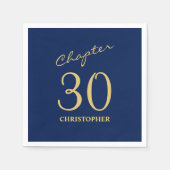 30e verjaardag Blauw Goud Hoofdstuk 30 Servet (Voorkant)