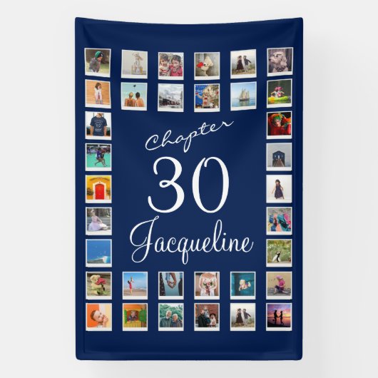 30e verjaardag Blauw Spandoek (Verticaal)