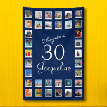 30e verjaardag blauwe banner<br><div class="desc">Vier 30 jaar joyeuze herinneringen met deze gepersonaliseerde blauwe feestbanner! Deze banner is gemaakt met kwaliteitsmateriaal en duurzaam design en is de perfecte manier om deze mijlpaal te herdenken. Voeg uw favoriete foto's toe om het echt uniek en speciaal te maken. Hang deze banner op om het even welke muur...</div>