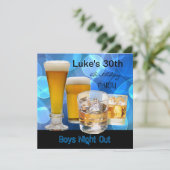 30e verjaardag Blauwe Drinken Bierboys Night Kaart (Staand voorkant)