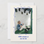 30e verjaardag blauwe met de hand getekende champa kaart (Achterkant)