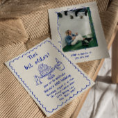 30e verjaardag blauwe met de hand getekende champa kaart