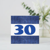 30e verjaardag Blauwe Stripes Modern W867 Kaart (Staand voorkant)