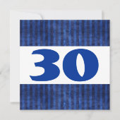 30e verjaardag Blauwe Stripes Modern W867 Kaart (Voorkant)