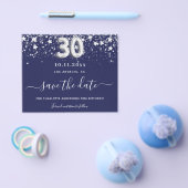30e verjaardag - blauwe zilver - begroting op jaar flyer (Enkel)