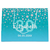30e verjaardag blauwgroen blauwe groene glitter na groot cadeauzakje (Voorkant)