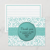 30e verjaardag: Blauwgroen/wit nummerpatroon (Voorkant / Achterkant)