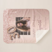 30e verjaardag bloedige roos gouden vrienden sherpa deken (Voorkant (horizontaal))