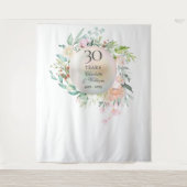 30e verjaardag Bloem Parel Photo Booth Achtergrond Wandkleed (Voorkant)