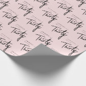 30e verjaardag blush roze script cadeaupapier (Hoek)