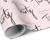 30e verjaardag blush roze script cadeaupapier (Rol Hoek)