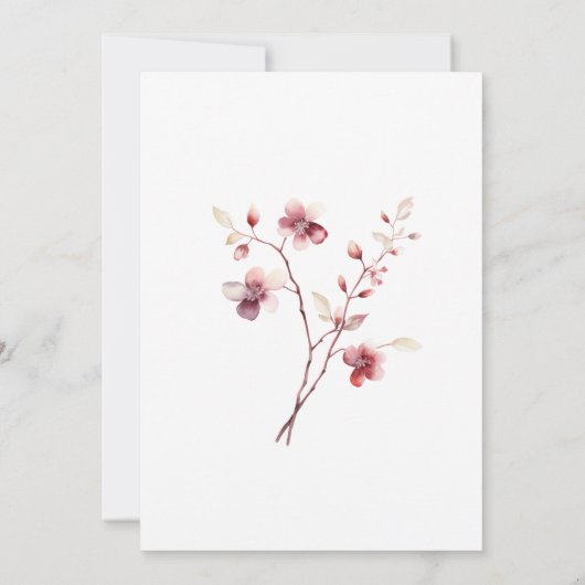 30e verjaardag Bourgondië Blush Roze Wildflower Kaart (Achterkant)