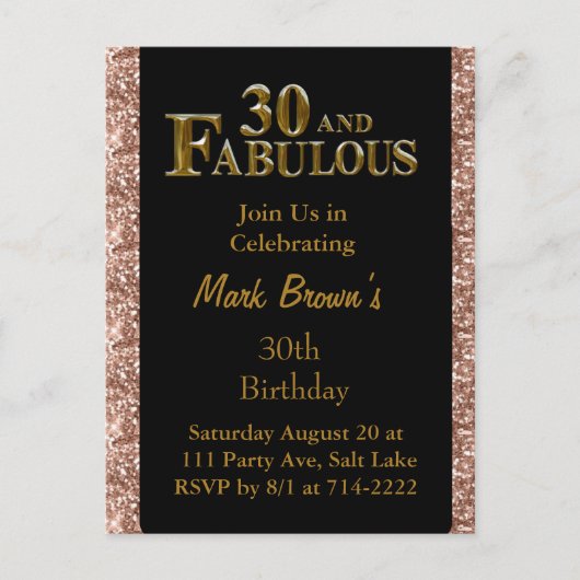 30e verjaardag briefkaart (Voorkant)