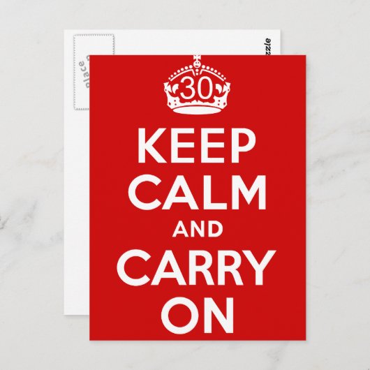 30e verjaardag briefkaart (Voorkant / Achterkant)