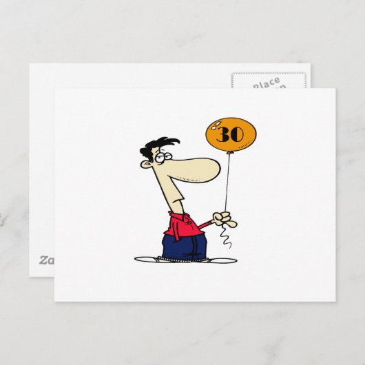 30e verjaardag briefkaart (Voorkant / Achterkant)