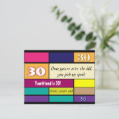 30e verjaardag Briefkaart (Staand voorkant)