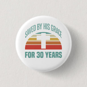 30e verjaardag cadeau voor christenen ronde button 3,2 cm