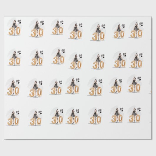 30e verjaardag cadeaupapier (Vlak)
