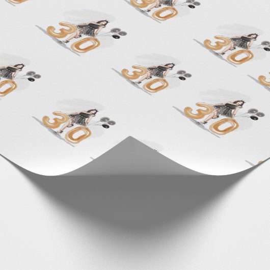 30e verjaardag cadeaupapier (Hoek)