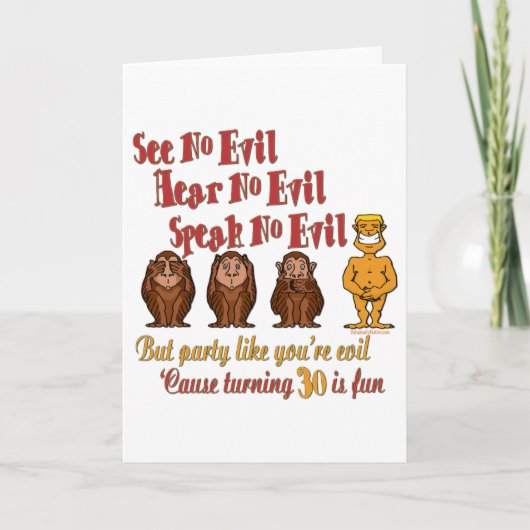 30e verjaardag cadeautjes kaart (Voorkant)