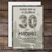 30e verjaardag Camouflage Woodland Forest voor hem Kaart