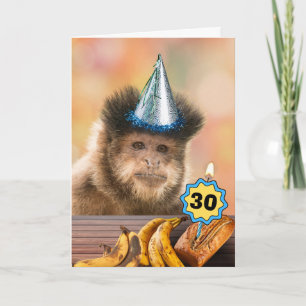 30e verjaardag Capuchin Monkey Bananas Voeg jaar t Kaart