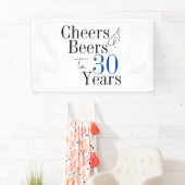30e verjaardag Cheers and Beers Typography Party Spandoek (Insitu)