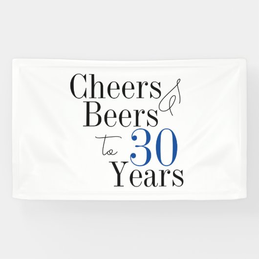 30e verjaardag Cheers and Beers Typography Party Spandoek (Horizontaal)