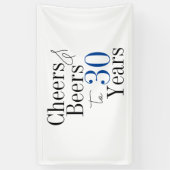 30e verjaardag Cheers and Beers Typography Party Spandoek (Verticaal)