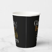 30e verjaardag Cheers Beers Black Gold Party Papieren Bekers (Rechts)