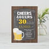 30e verjaardag, Cheers tot 30 jaar bierfeest Kaart (Staand voorkant)