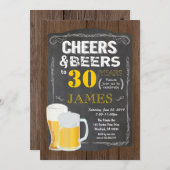 30e verjaardag, Cheers tot 30 jaar bierfeest Kaart (Voorkant / Achterkant)