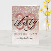 30e verjaardag chique glitter ombre Kaart (Gele Bloem)