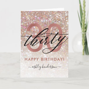 30e verjaardag chique glitter ombre Kaart