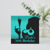 30e verjaardag Cocktailparty turquoise Kaart (Staand voorkant)