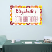 30e verjaardag Colorful Flowers Party Spandoek (Beurs)