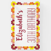 30e verjaardag Colorful Flowers Party Spandoek (Verticaal)