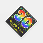 30e verjaardag - Colorful Music Symbols, Rainbow 3 Servet (Hoek)