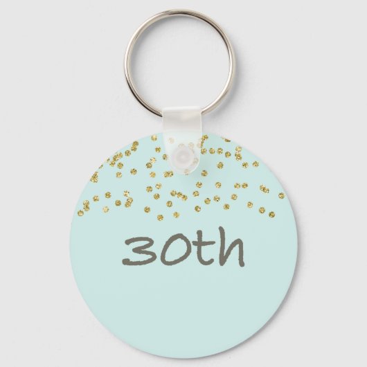 30e verjaardag Confetti Sleutelhanger (Voorkant)