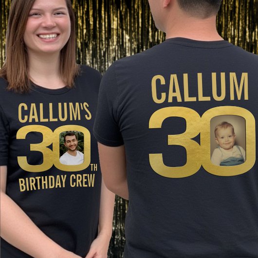 30e verjaardag crew volwassene aangepaste naam fot t-shirt