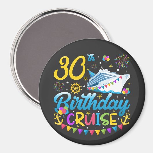 30e verjaardag Cruise B-Day Party Circle Magneet (Voorkant / Achterkant)