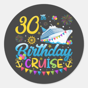 30e verjaardag Cruise B-Day Party Ronde Sticker