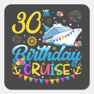 30e verjaardag Cruise B-Day Party Vierkante Sticker