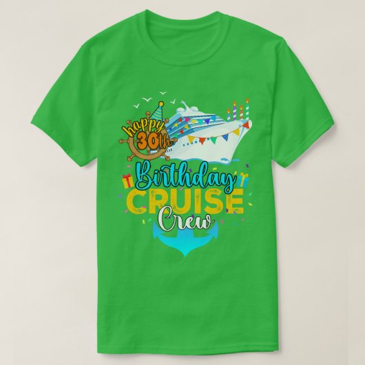 30e verjaardag Cruise Crew T-shirt (Design voorkant)