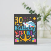 30e verjaardag Cruise Verjaardagsfeestje Briefkaart (Staand voorkant)
